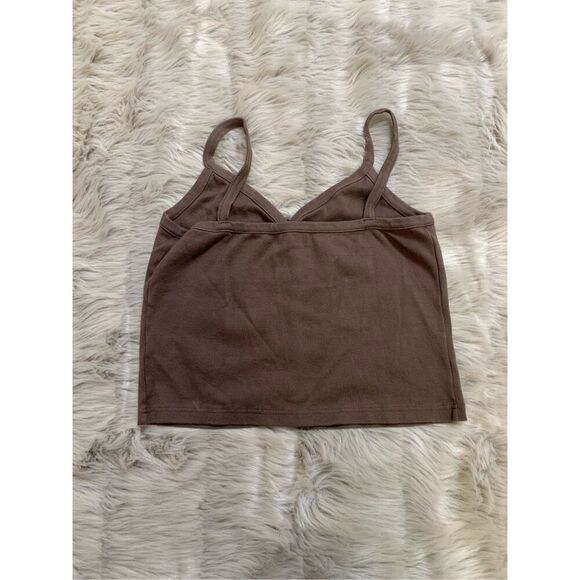 John Galt Cropped Tank Brown - Picture 2 of 5